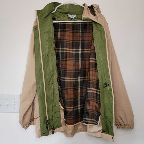 Vintage Blair Tan Jacket LG Retro 90s Y2K Flannel Lined Hooded Coat - Picture 3 of 15